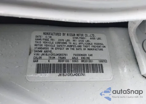 2018 Nissan Rogue Sport Sv z USA, uszkodzony, nr VIN JN1BJ1CR3JW283761